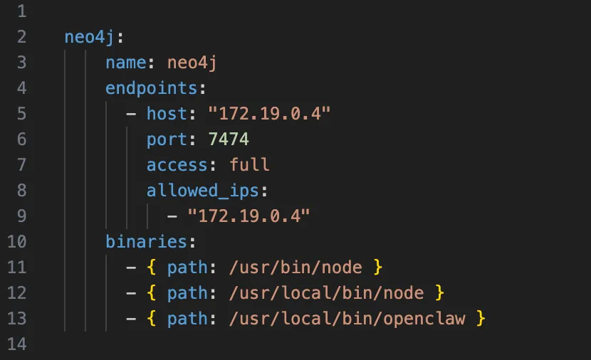 Neo4j network policy configuration